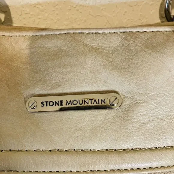 Stone Mountain Womens Leather Brown & Tan Handbag Purse - Picture 4 of 10